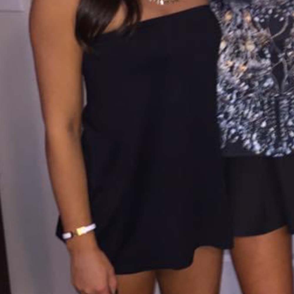 Susana Monaco black strapless romper